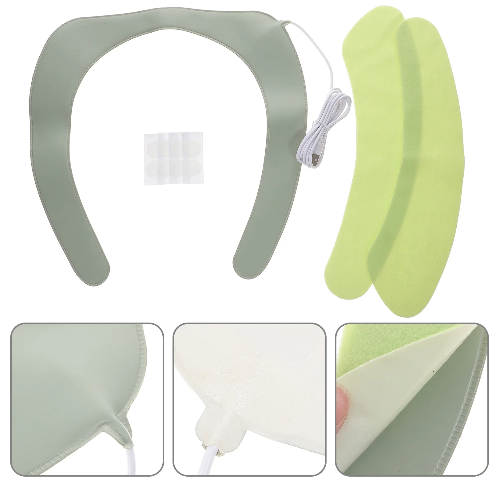 

Heated Toilet Seat Heater Heating Seats Cushion Warmer Pad Soft for Families Flannel Pu Bathroom