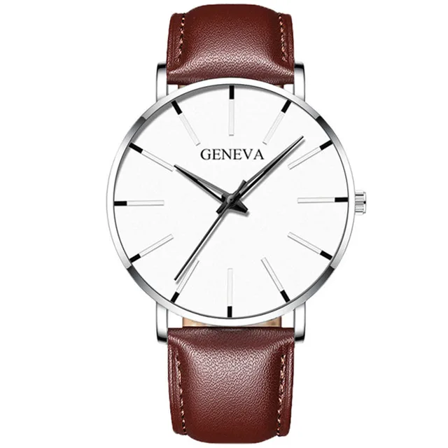 Exquisite Watches 2022 Male Elegant Ultra Thin Stainless Steel Business Quartz New Wristwatch Fashion Black Casual Watch For Men Leather Silver Brown