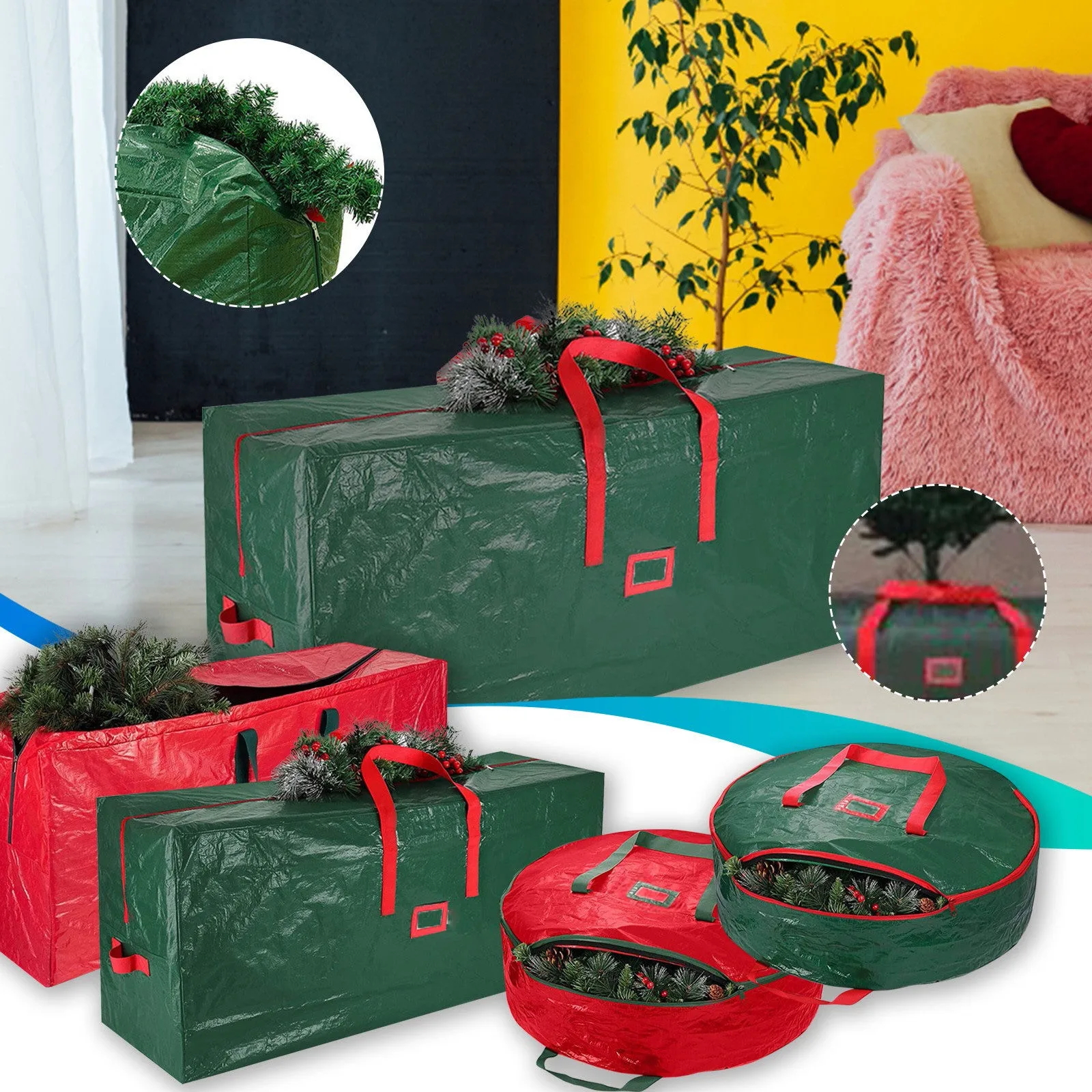 Christmas Tree Storage Bags Waterproof Xmas Tree Organizer Insect Resistant Xmas Day Dust-Storage Bags navidad תיק גדול לעץ