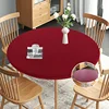 New 60-140cm Weding Round Table Cover Waterproof Case Dining Table Oil-Proof Elastic Tablecloth Fitted Wedding Decoration Hotel 3