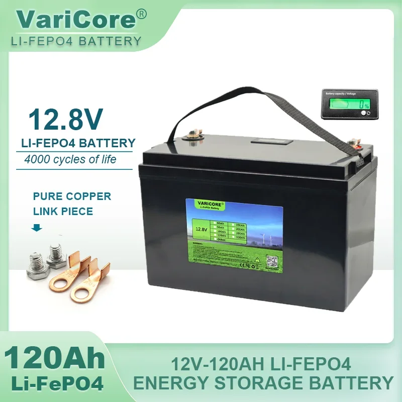 12V 280Ah 120AH LiFePO4 Battery 12.8V Lithium Power Batteries 4000 Cycles for RV Campers Golf Cart Off-Road Off-grid Solar Wind
