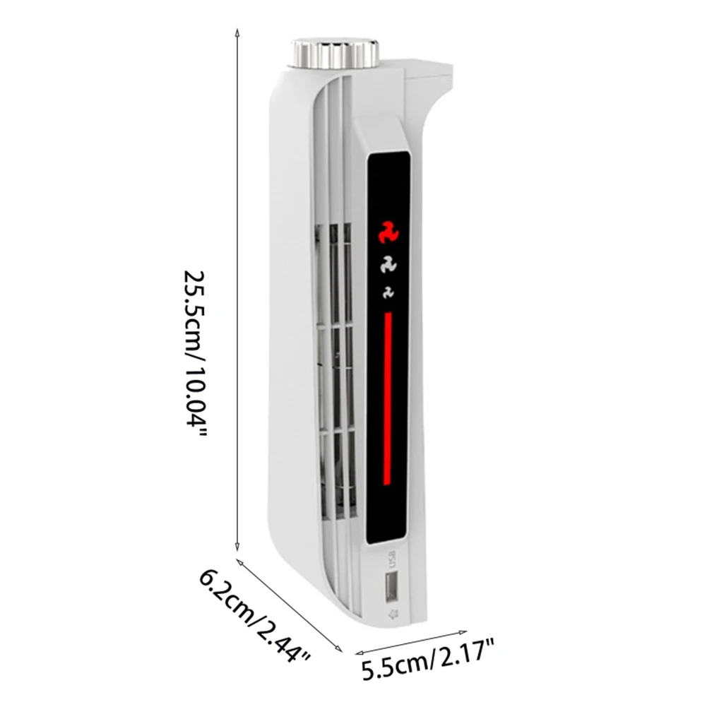 Console Host Cooling Fan for PS5 with Fan Level Indicator Light Extended USB Interface Game Console USB Cooler for Playstation 5