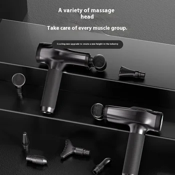 مسدس تدليك صغير محمول برأس مزدوج مع مسدس تدليك عضلات قرع الأنسجة العميقة، مسدس فاسيال متعدد الوظائف قابل لإعادة الشحن - Image 5