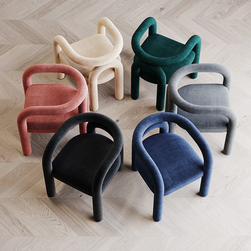 Chair Pink Sillas Dining Chair Backrest Cosmetic Nail Stool Leisure Bedroom and Household Nordic Designer Single