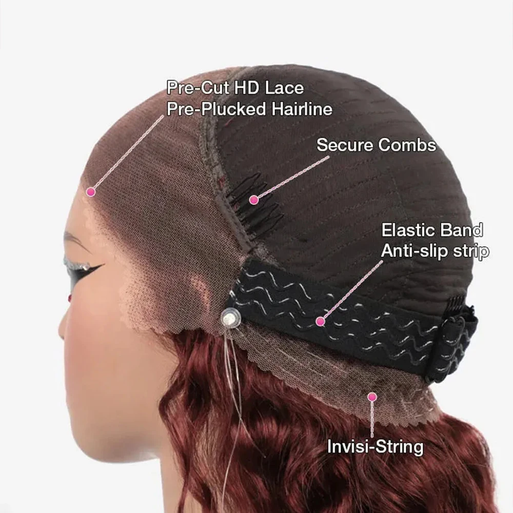 Brown HD Invisi-Strap 360 Full Lace Wig Pre Plucked Chocolate Brown 250 Density Body Wave 360 Lace Frontal Wigs For Black Women