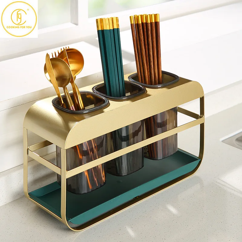Home Multifunction Sundries Storage Iron Racks Chopsticks Spoon Knife ...
