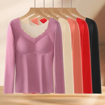 New Women Fall Thermal Top With Bra Long Sleeve 1