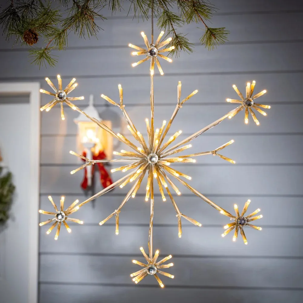

Christmas Supplies New Year's Decor Festive Party 20.08-in H Electric Lighted Snowflake w/ 102 LED Lights, Outdoor Use