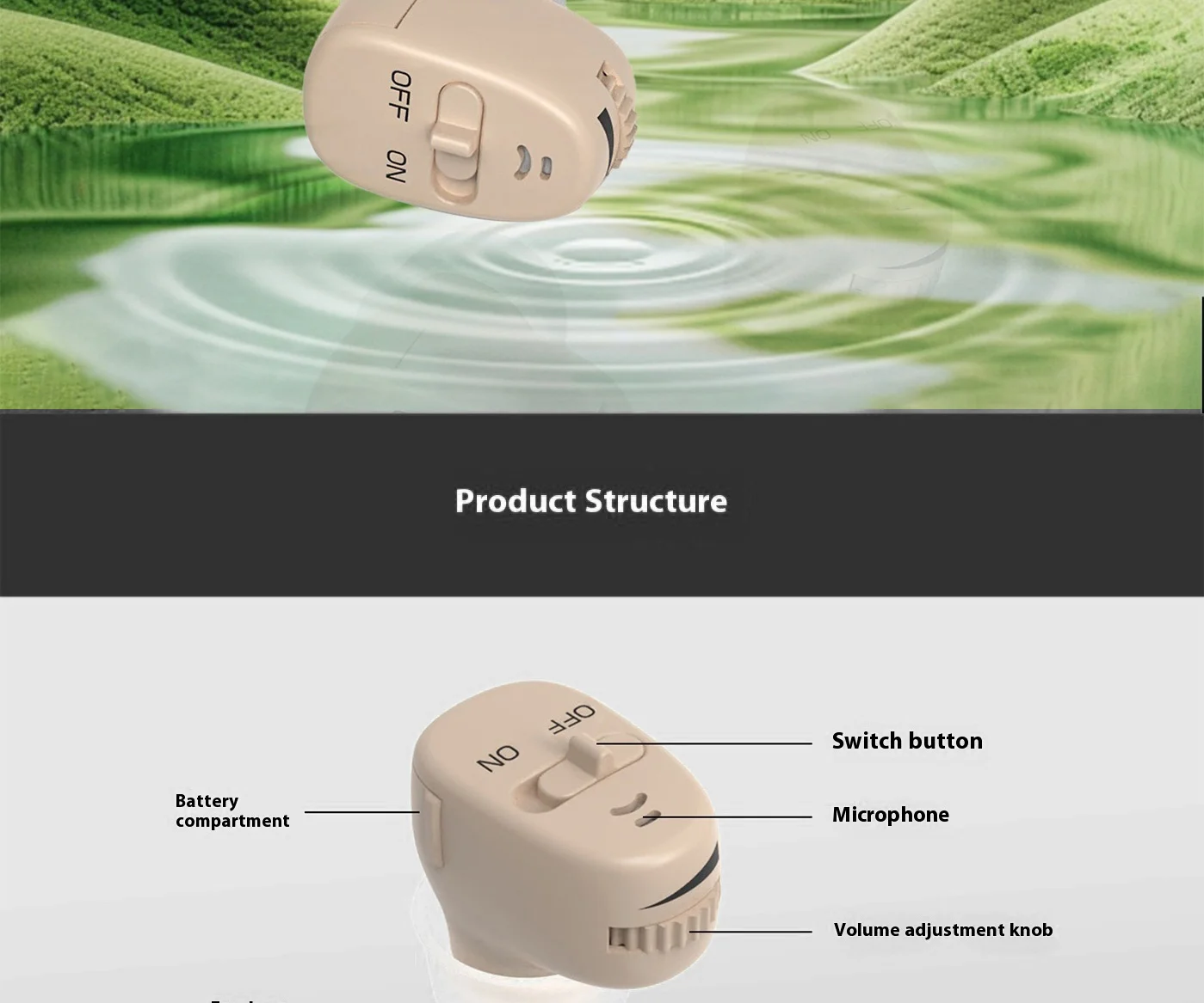 Battery Hearing Aid Invisible Deafness Digital Noise Canceling Professional Soun