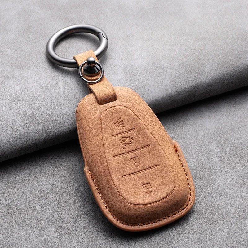 

Leather Car Key Case Cover Protective Shell For Chevrolet Chevy Malibu Camaro Cruze Traverse Spark Equinox Sonic Volt Keychain