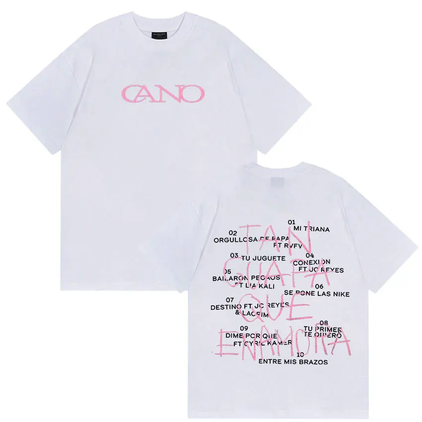 Cano Triana Tan Guara Que Enamopa Tour 2025 앨범 그래픽 T 셔츠 남성용 빈티지 고품질 패션 오버 사이즈 코튼 티셔츠