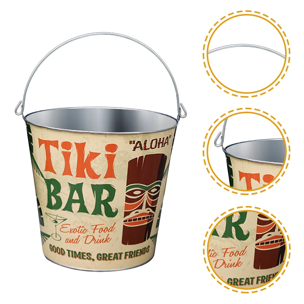 Bucket Ice Bar Metal Tiki Buckets Tub Drink Party Decorations Chiller Beverage Beer Champagne