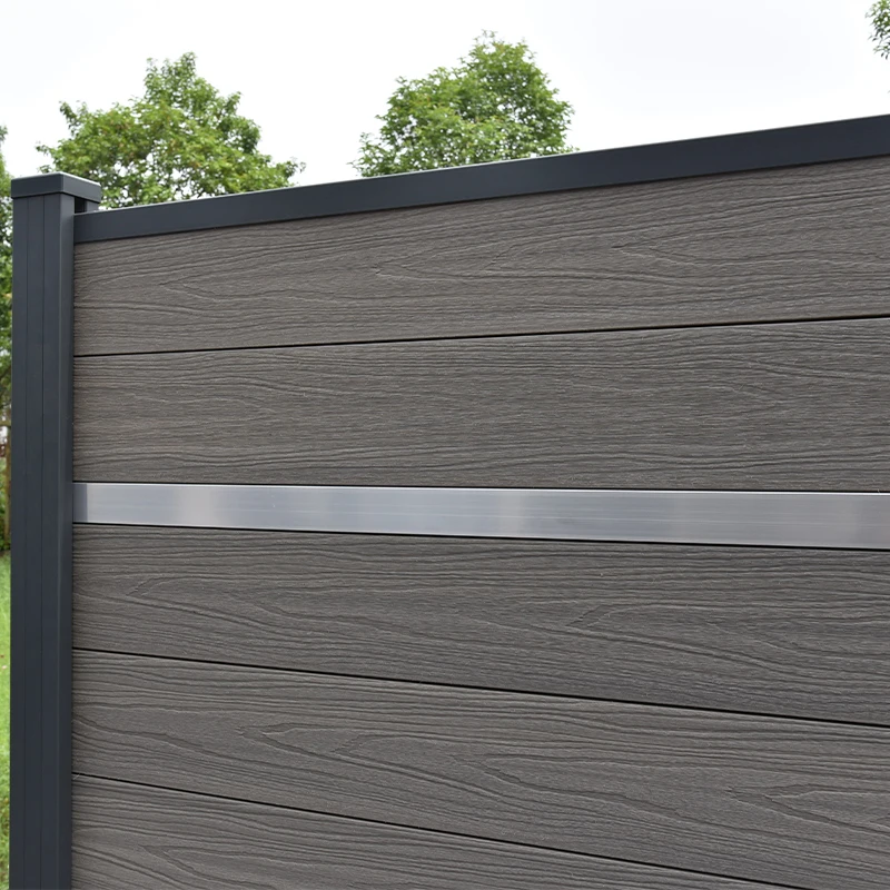Hot selling outdoor decorative aluminum frame wpc garden fence 3