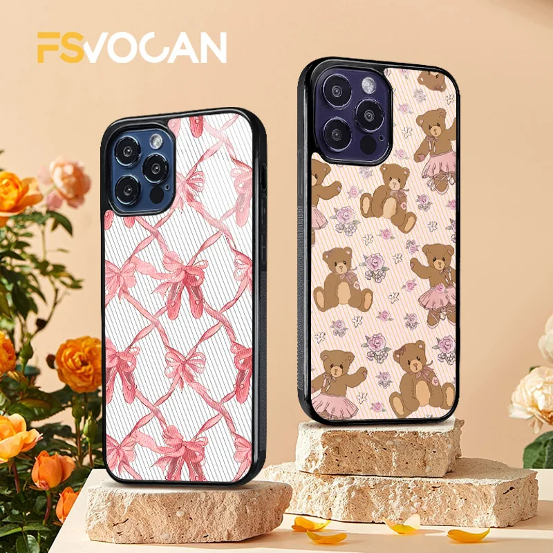 Custodia Per Balletto Bear-Y Per Iphone Pro Max X Xr Xs On Pointe Pink Per Apple Iphone 15 14 13 12 11 Pro Max Moda Floreale Vendita Calda