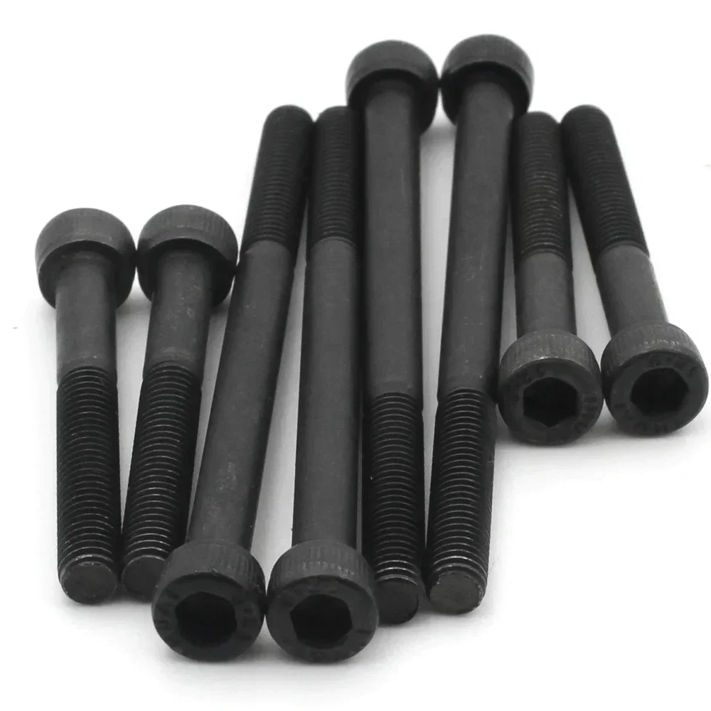 Carbon Steel Bolts Stainless Steel Screw M3 M4 M5 M6 M8 Grade 12.9 Carbon Steel Lengthened Long Allen Hexagon Hex Socket Cap Head Half Thread Screw Bolt L = 30-200mm