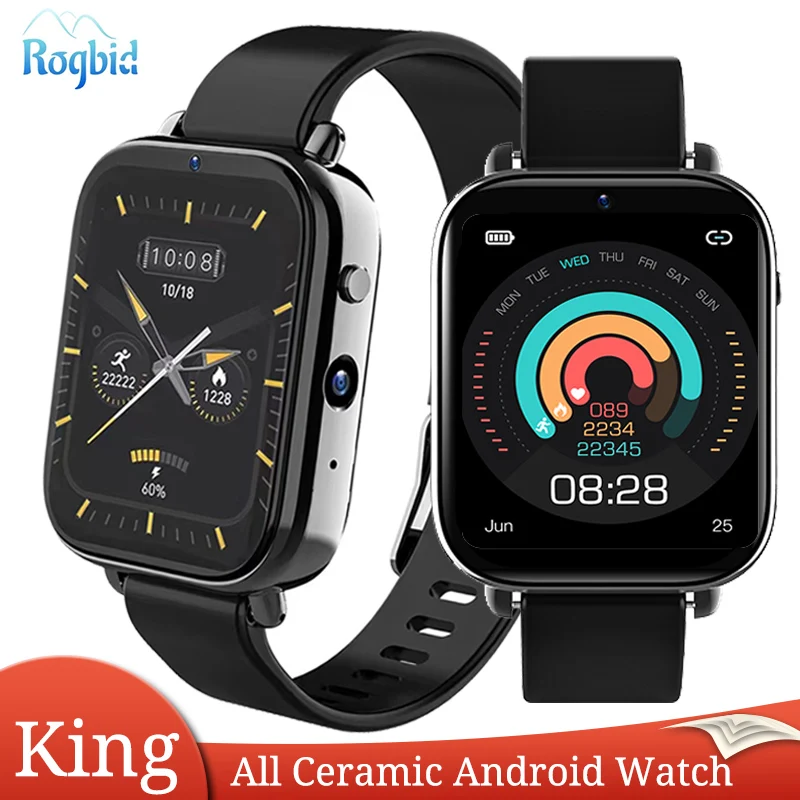 Rogbid King Ceramic Smart Watch 4g Android 9.1 Os Smartwatch Men Women