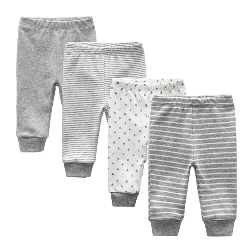 4PCS/LOT Four Seasons Unisex Newborn Baby Cotton Soft Pants
