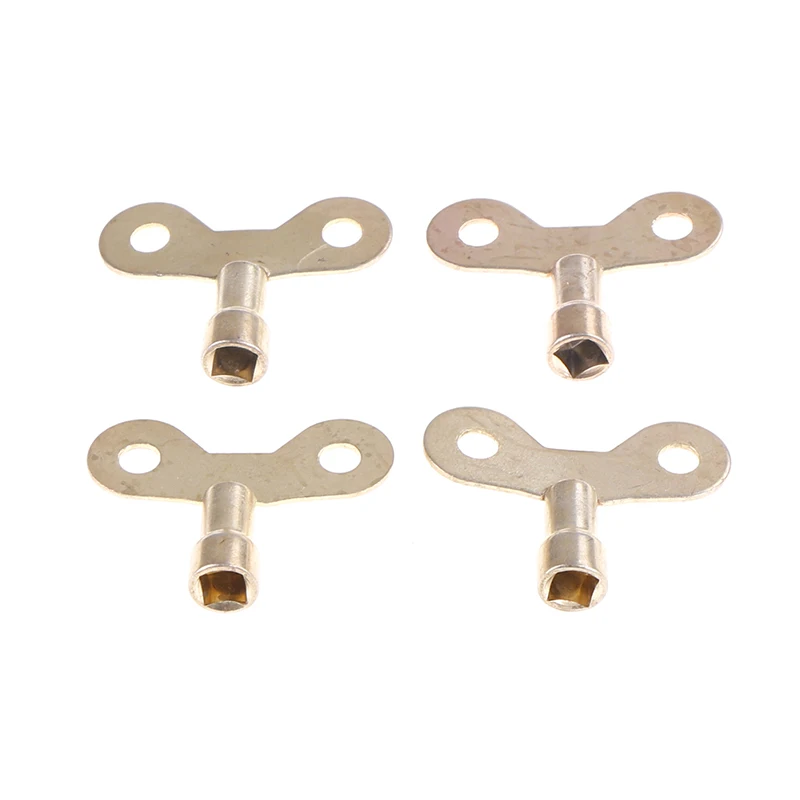 4pcs Square Socket Brass Radiator Keys Plumbing Bleeding Key Solid Water Tap For Air Valve Plumbing Tool 6mm Hole core