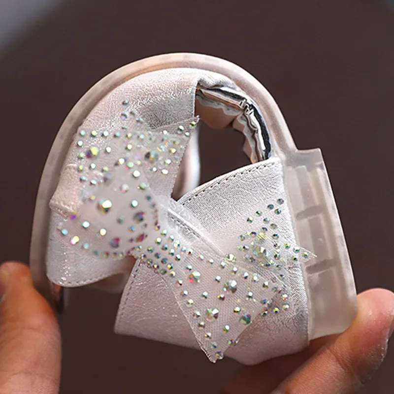 Baywell Kids Summer Shoes Girls Paste Diamond Bowknot Children Princess Sandals Pearl Flower Girls Dance Flat Shoes baby shoes,kids shoes,children sandals,kids sandals