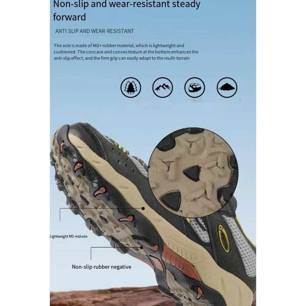 Outdoor men's spring and summer genuine leather waterproof, anti slip, wear-resistant hiking mountain sports shoes 3168 with 20_voghion.com