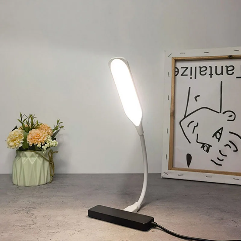 Portable DC USB port Eye Care LED Book Night Light Student mini Reading Lamp Laptop Keyboard PC Lighting Desk Lamp for powerbank
