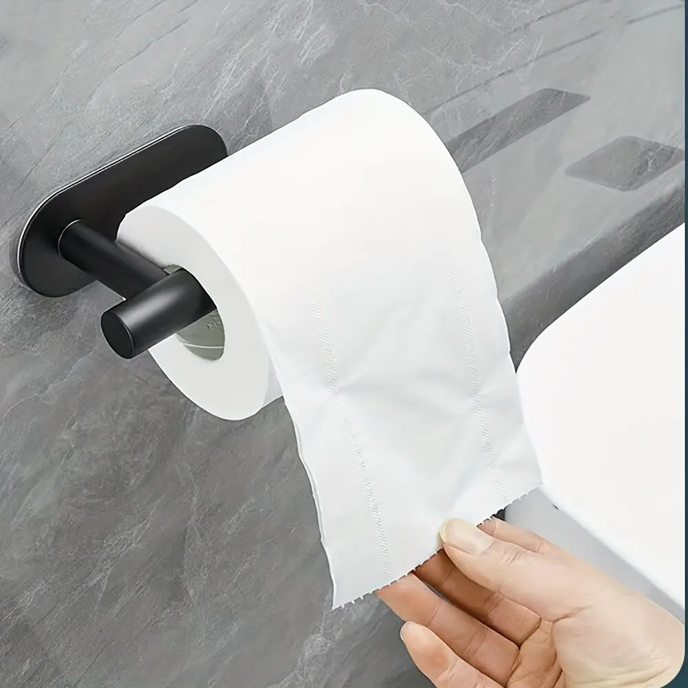 Stainless Steel No-Drill Toilet Paper Holder & Towel Rack