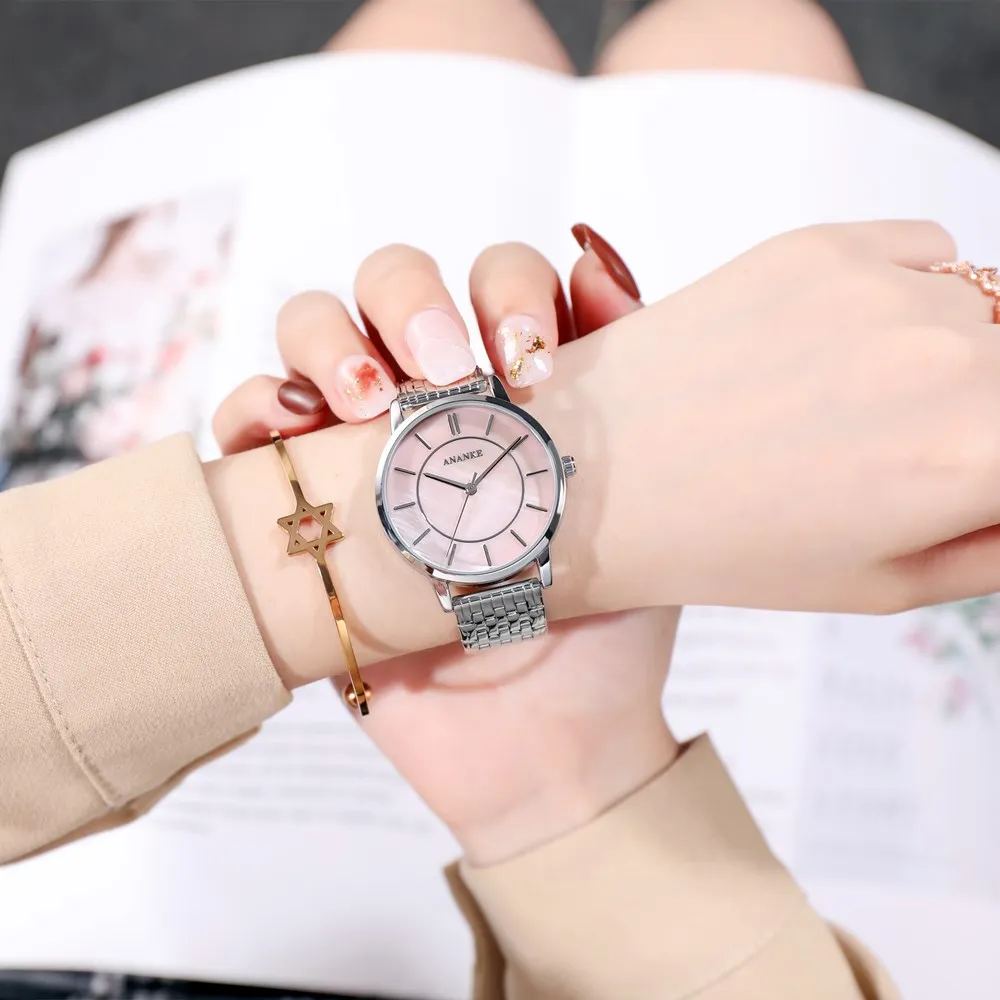 Women Watch Japan Quartz Movement Simple Waterproof Rose Gold Stainless Steel Mesh Ladies watch relogio feminino