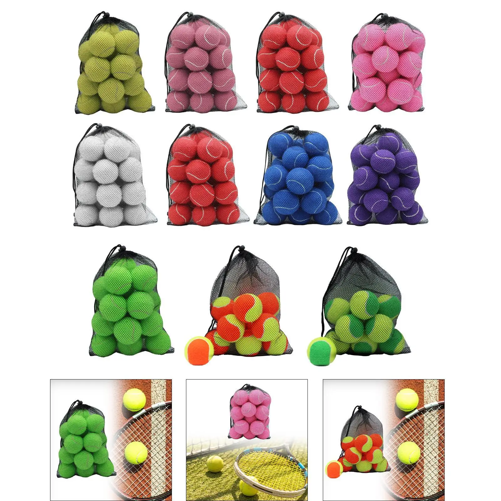 20 Pieces Tennis Balls Elastic Balls Playing Dogs Toy 64 mm Dia