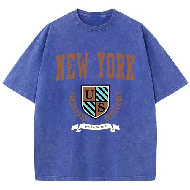 T-shirt Casual Feminina de Algodão "New York Us You Are The Best" 3 T-shirt casual feminina de algodão estampada