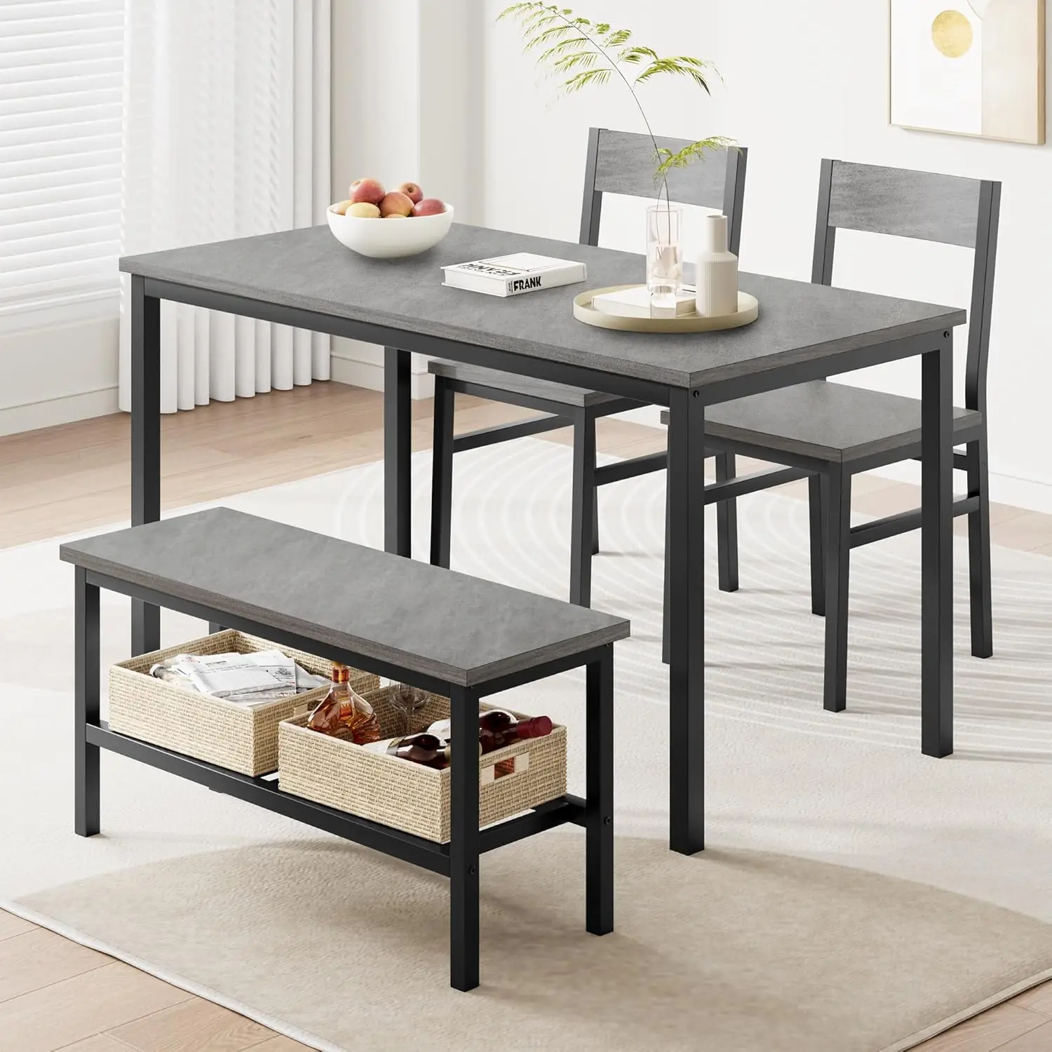 4-Piece Dining Set with Bench 1