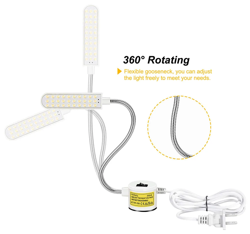 Sewing Machine Lighting Lamp Sewing Machine Light LED Work Light 10/20/30 LED Industrial Sewing Machine Lighting Lamp Clothing Machine Accessories Work Light 360&deg; Flexible Gooseneck