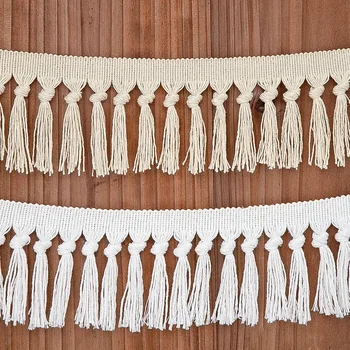 12 frange per tende 100% cotone annodato a mano frangia barba tappeto tessili per la casa abbigliamento decorativo boemia accessori in pizzo