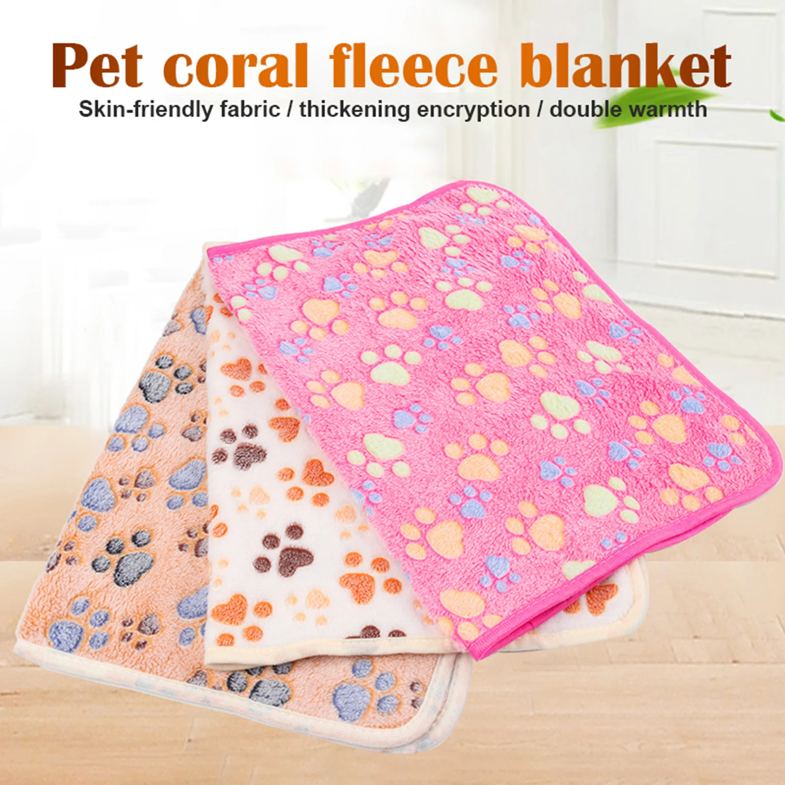 Soft Fluffy Pet Sleeping Mat Blanket Household Soft Flannel Dog Blanket Washable for Cat Kitten Puppy