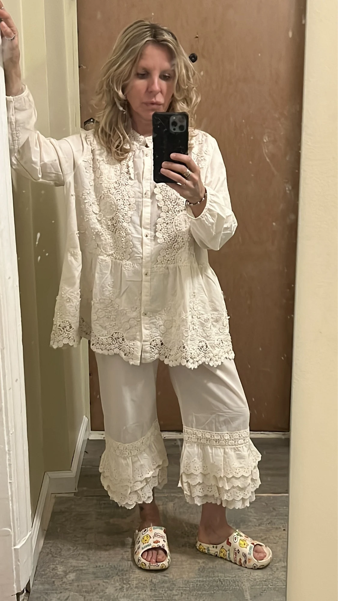 パンツ ANYWHERE PRODUCTS COTTON LACE PANTS COTTON LACE PANTS
