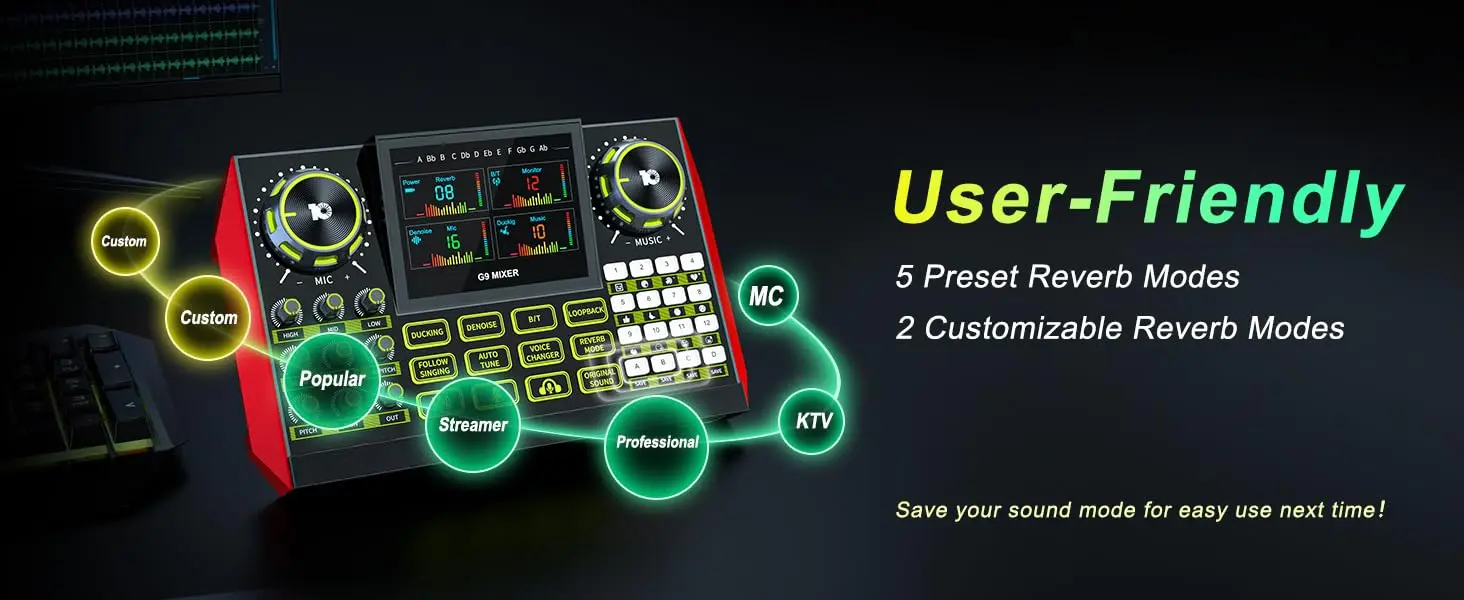 mic mixer streaming mixer podcast soundboard gaming sound board sound card