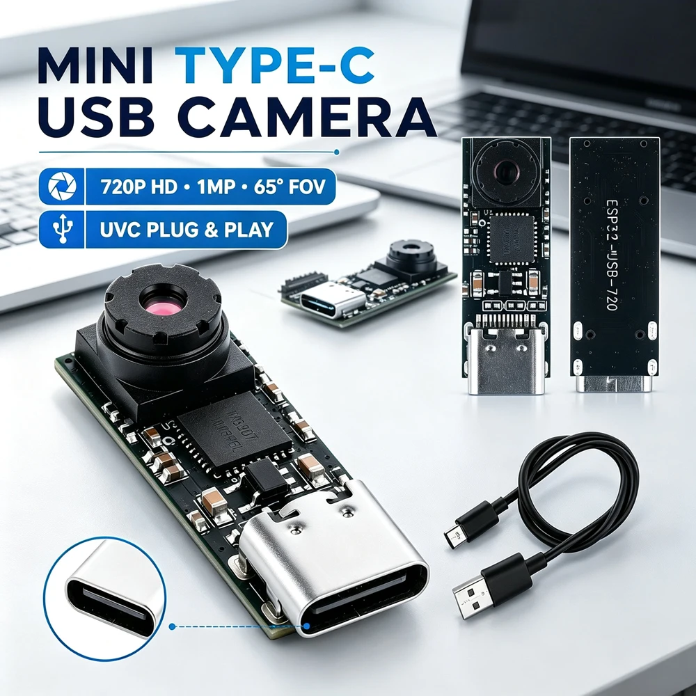 MINI USB Typ-C Kameramodul für ESP32S3 Win 10 11 Android 720P 1280*720 1MP 65 Grad für ESP32-S3 Entwicklungsboard