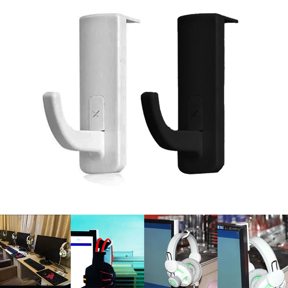 Headphone Bracket Hanger Under Desk Wall Mounted Headset Holder Hook