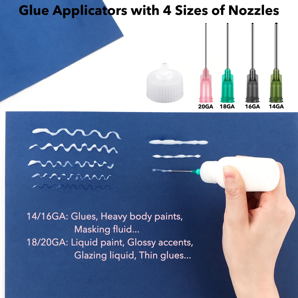 30ml Fine Tip Glue Applicators Set Plastic Squeezable Dropper Bottles with Needle Tips Ideal For Oil Paint Ink DIY Tool