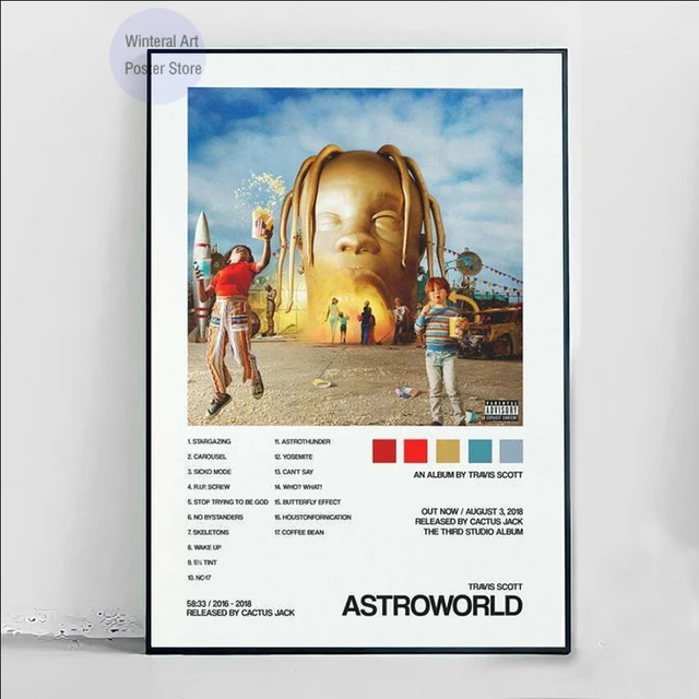 Travis Scott Astroworld Rap Music Album Cover Wall Art Poster – Aesthetic  Wall Decor