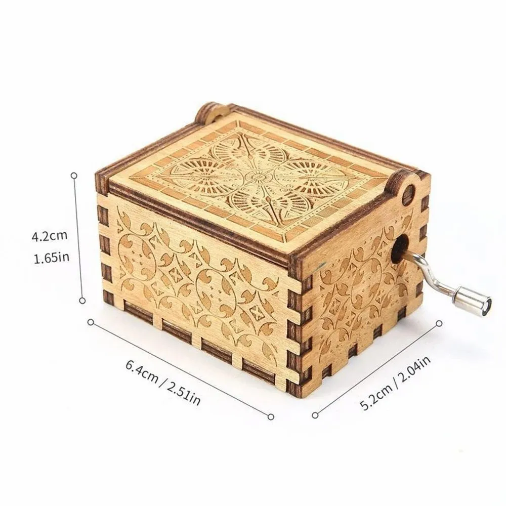 Wooden Music Box Hand Cranked Movement You are My Sunshine Gifts for Children Birthday Present Home Decoration