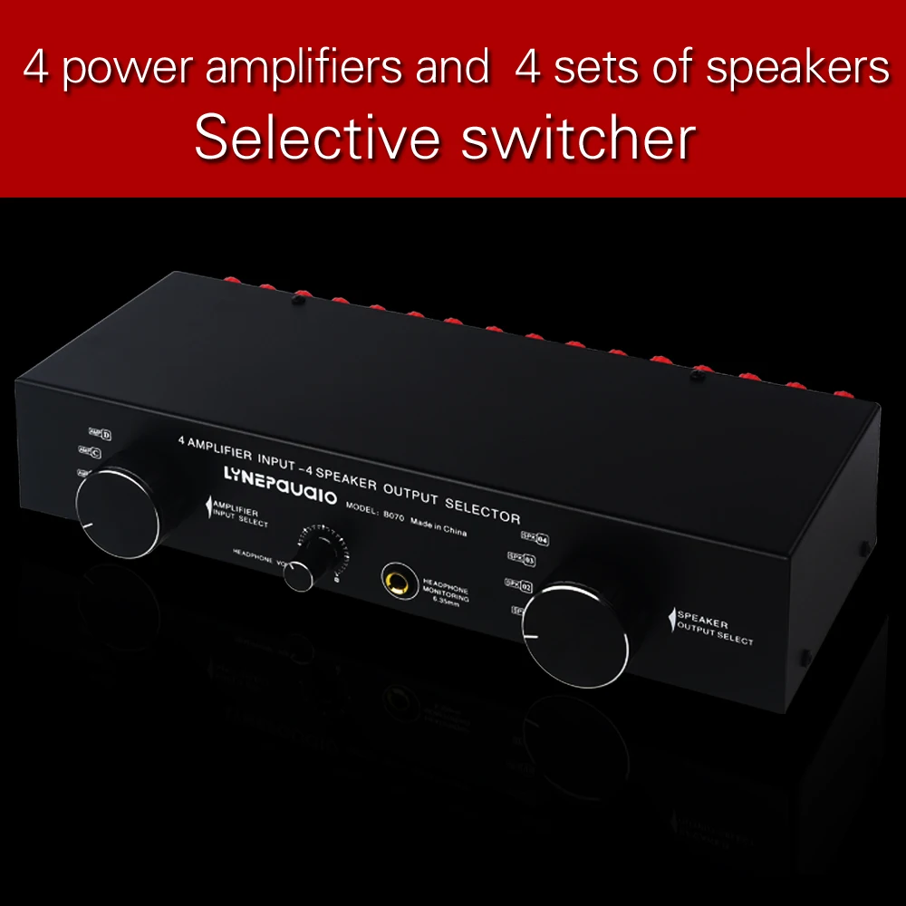 4 Input 4 output Power Amplifier Speaker Selector Switcher