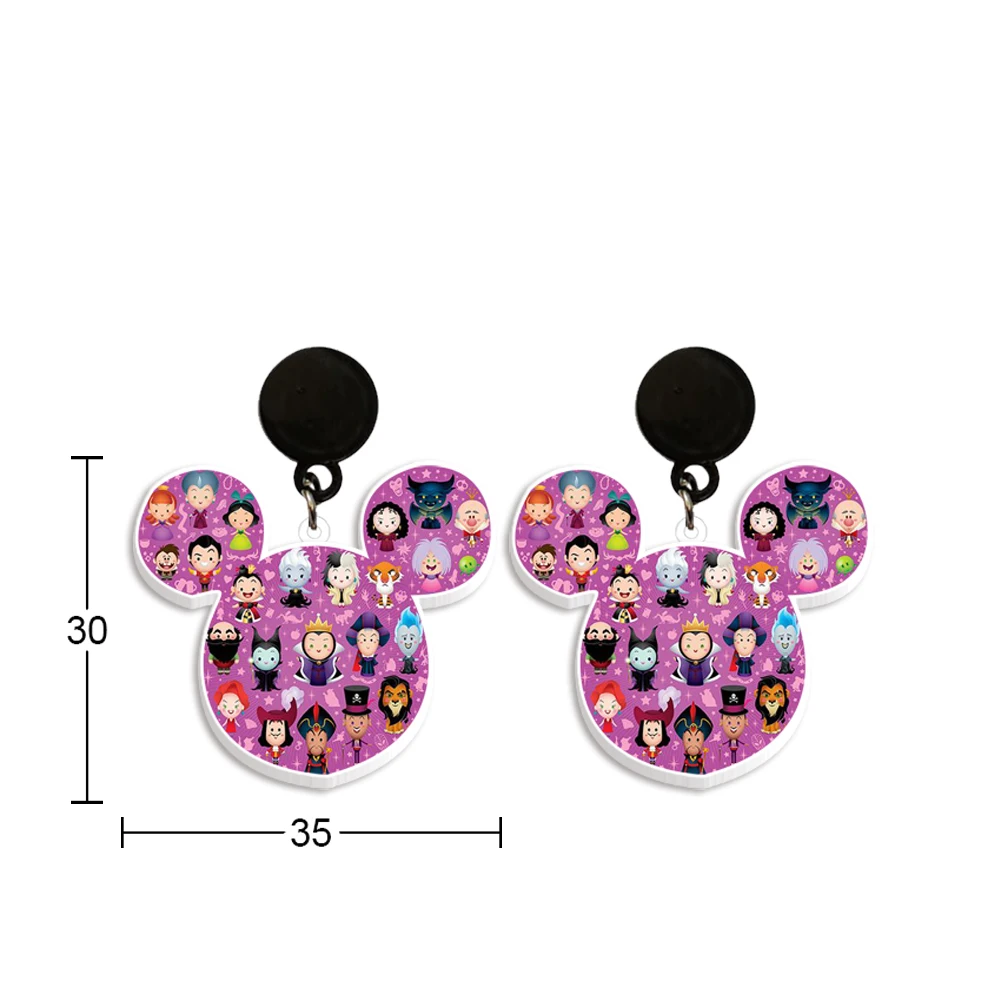 W Women Stud Earrings Disney Cruella Lady Tremaine Movie Figure