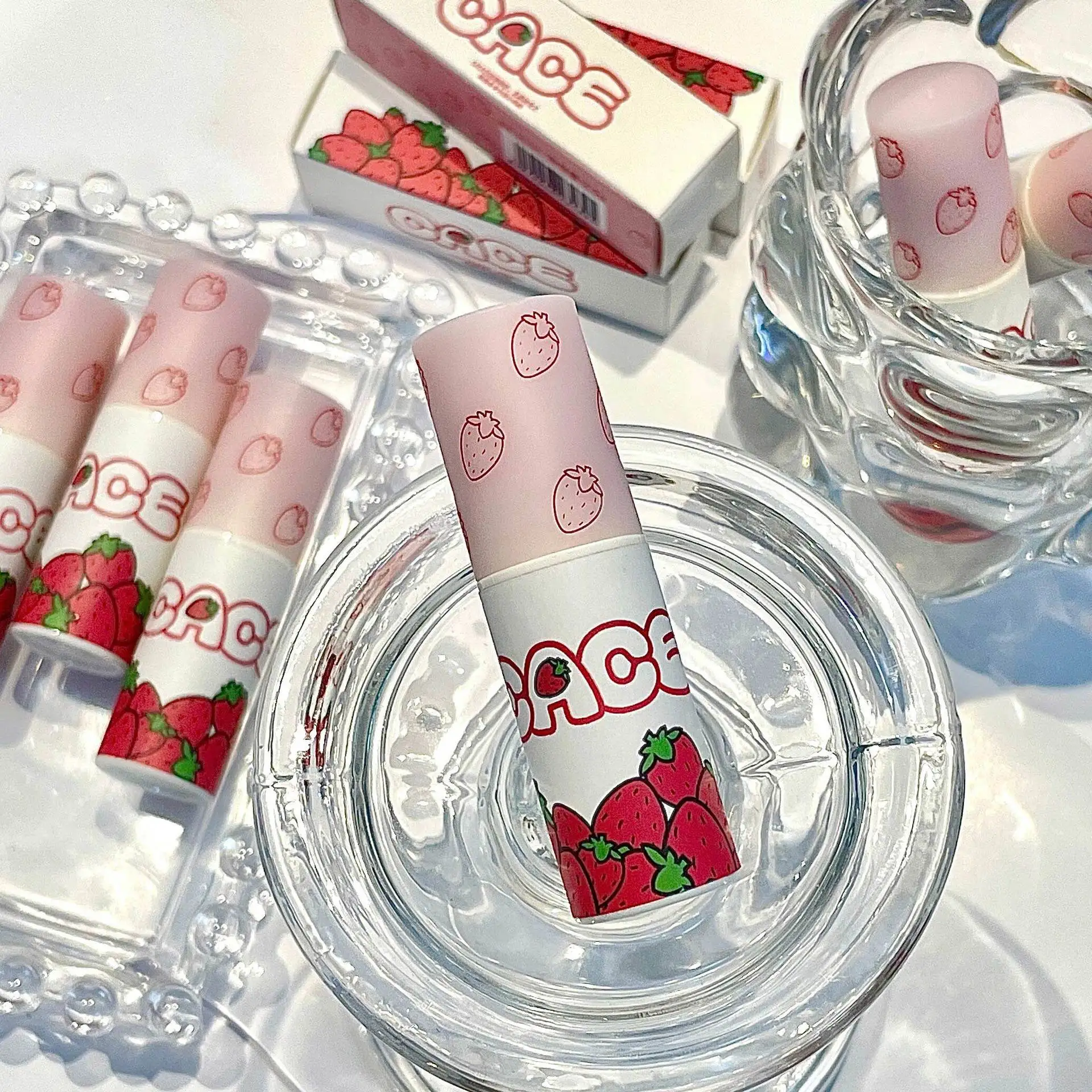 Lip Makeup Lip Glaze Lip Tint Makeup Cheek Blusher Lip Gloss Lip Lacquer Lip Stain 6 Color Brown Pink Lip Glaze Matte Liquid Lipstick Cute Strawberry Waterproof Velvet Nude Red Lip Mud Cheek Rouge Tint Cosmetics