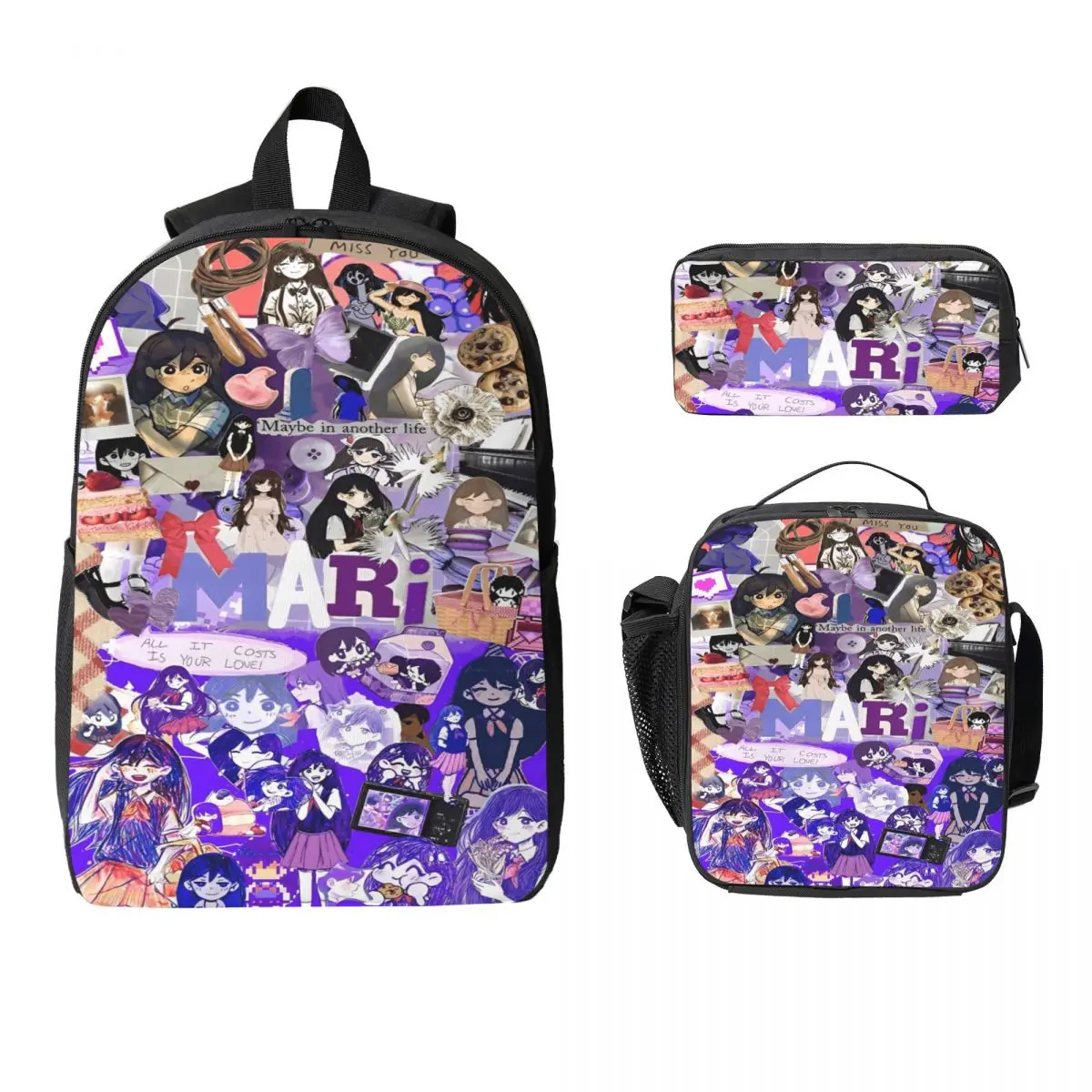 Omori Funny Video Games Kids Backpack Lunch Box Pencil Boxes for Boys Girls Kindergarten Backpacks School bag Bookbag Set 1