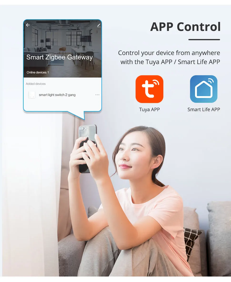 com Antena Externa, Linkage App, Dispositivos Zigbee, Controle Remoto