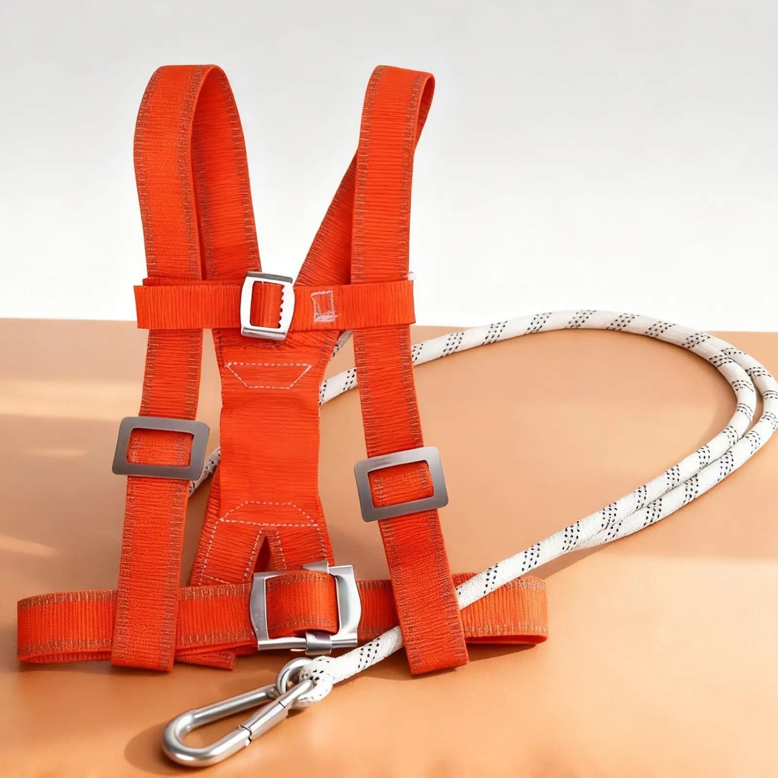 Safety Harness Fall Protection Kit with Shock Absorbing Lanyard Roofing Work Harnesses Full Body Safety Harness for Construction - 4