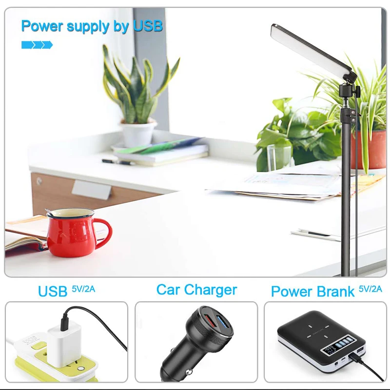 Camping Light Portable Camping Light LED Selfie Lamp Photography with Tripod Stand For Outdoor Picnic Barbecue Working Live Stream