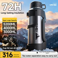 Bouteille d'eau isotherme en acier inoxydable grande capacité Nrmei pour le camping et les aventures en plein air, préservation de l'eau 1