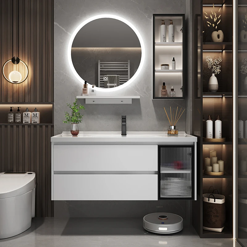 Simple Washbasin Bathroom Vanities Light Luxury Vintage Storage Bathroom Vanities Vanity Mirrors Mobiletto Bagno Home Furniture