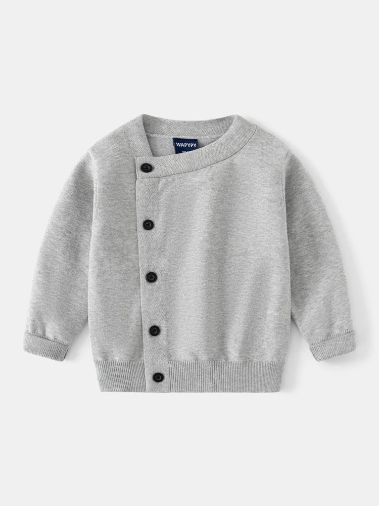 Autumn Children Baby Knitwear For Boys Girls Kids Solid Color Knitted Sweaters Cardigans Outwear Clothes D174